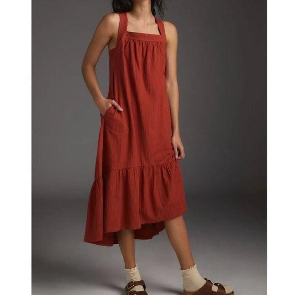 Anthropologie Dress Carole Flounced Midi Dress Size S, New with tag